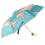 Diseño divertido y moderno Mr. Wonderful Vintage Map - Paraguas plegable
