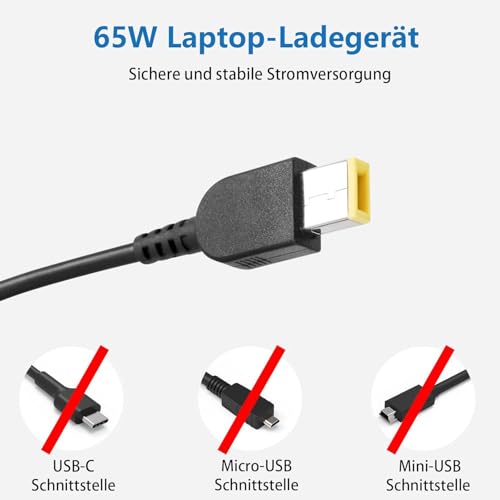 65W 20V 3,25A Le novo oplaadkabel laptop voeding voor Le novo ThinkPad T440 T440S T450 T460 T470 X240 X250 X270 E540 E550 E570 G50 Z50 G70 Ideapad Flex 2 3 Yoga 2 A4. DLX65NCC3A Notebook - Afbeelding 5