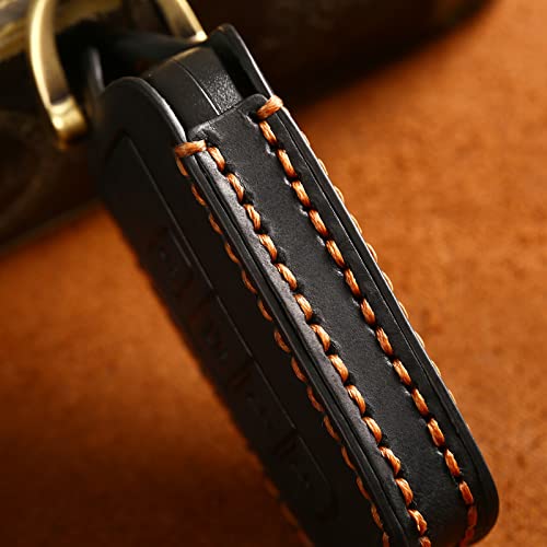 Easyant Handmade Leather Car Key Fob Cover Fit For Toyota Camry Corolla Highlander Rav4 Avalon C-Hr Prius Gt86 4 Buttons Black #TOP6