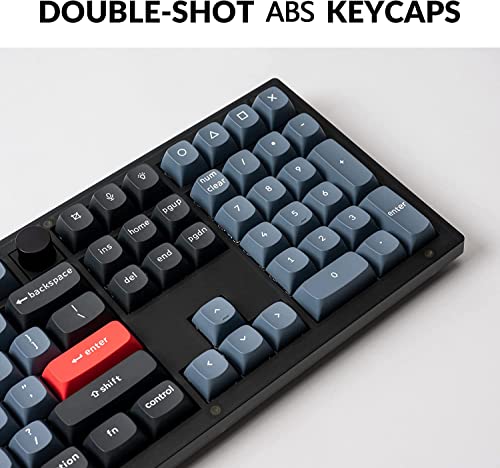 Image of Keychron V6 ISO-UK-Layout Wired Custom Mechanical Keyboard Knob Version, Full-Size QMK /VIA Programmable, Hot-swappable K Pro Brown Switch, for Mac Windows Linux (Frosted Black-Translucent)