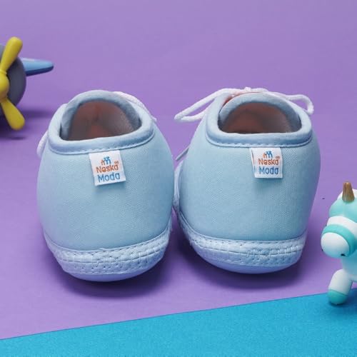 Image of Neska Moda 6 To 12 Months Baby Boys & Baby Girls Cute Soft Cotton Pre-Walker Lace Booties-BT4713