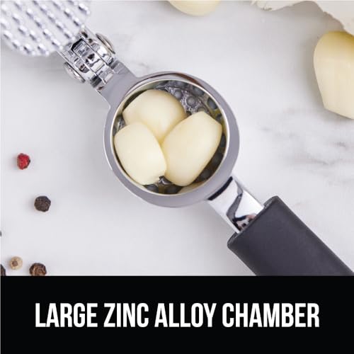 Gorilla Grip Conjunto de espremedor e descascar alho, ferramenta de picar e esmagar facilmente alhos