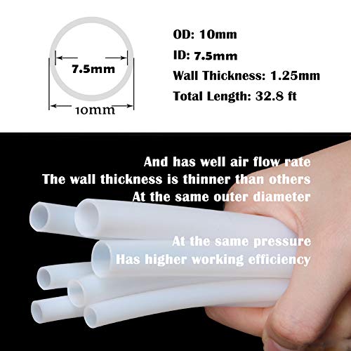 Beduan 10 mm OD Pneumatic Air Line Tubing Nylon Air Hose for Fluid Transfer or Air Brake System 32.8ft (Clear)