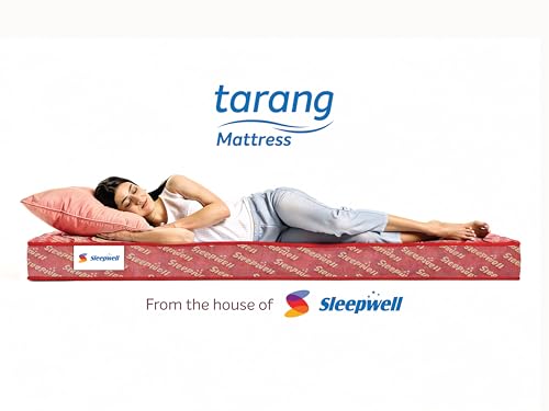 Image of Sleepwell Tarang Ortho 4 Inches Mattress | Queen Size Bed Mattress | Spine Support & Back Care | Durable & Medium Firm | Rebonded Foam | Breathable & Smooth Fabric | 78X60X4 | 3 Yrs Warranty