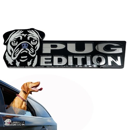 Image of Car Emblem: Dog Car Badge Laser Cutting Emblem Cool Decals Trucks German Shepherd Badge Corgi Edition Doodle Golden Retriever Vehicles Dachshund Addition Rottweiler (Pug)
