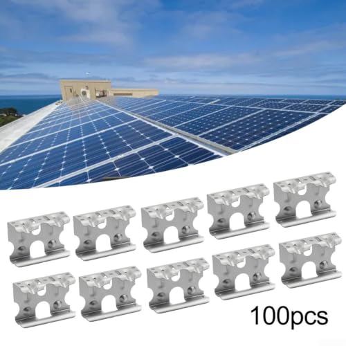 Abrazaderas de guía para panel solar de 30-40mm | 100 clips de drenaje de aluminio 6