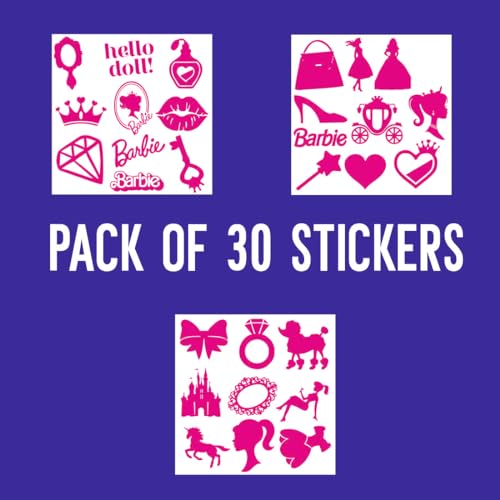 Image of Zesta Aesthetic Stickers for Laptop /Waterproof Anime Decal for Books /Vinyl Sticker for Fridge /Easy to Use Korean Car Sticker Kawaii Cute Stickers (Barbie)