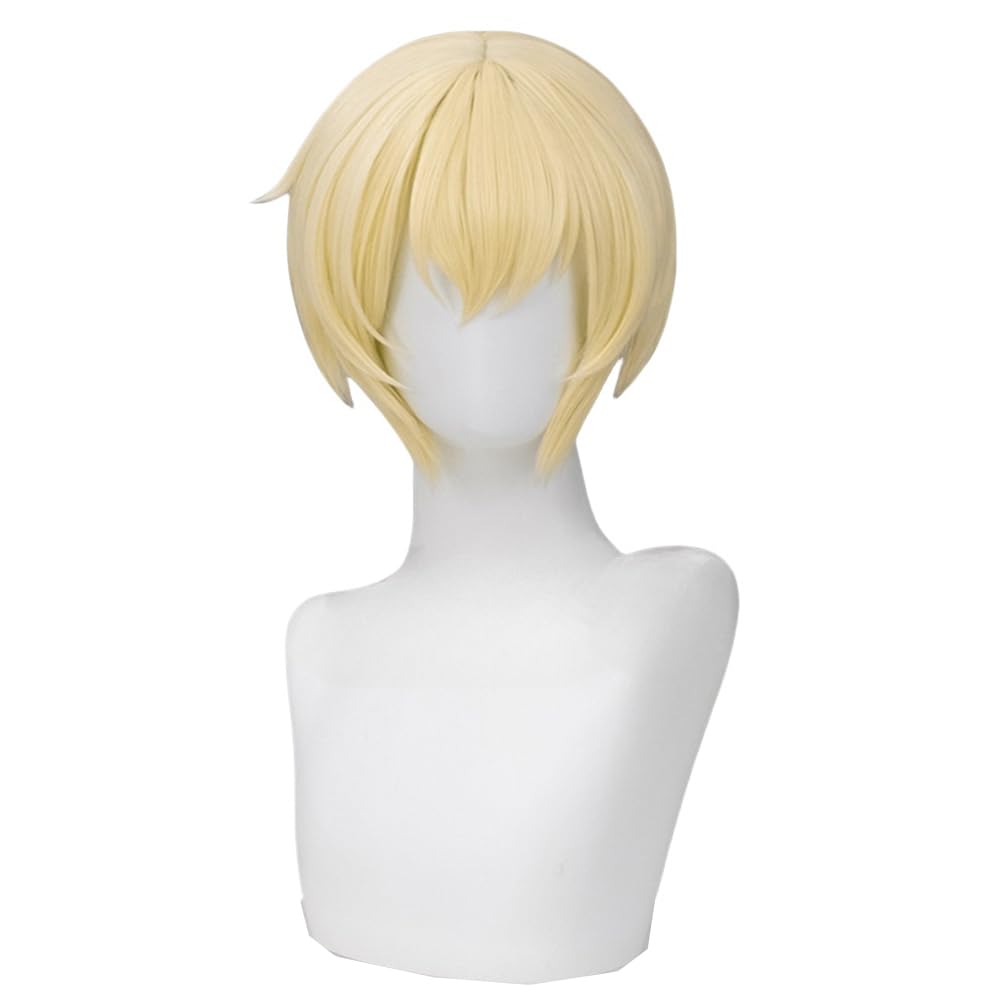 Gold Anime Cosplay Wig Men for Short Cosplay Wigs Heat Resistant Synthetic Hair Wig Halloween Costume Party Gold Anime Cosplay Wig Men for Short Cosplay Wigs Heat Resistant Synthetic Hair Wig Halloween Costume Party