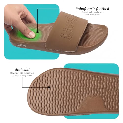 Image of YOHO Drystep Sliders for Men | Waterproof Monsoon Footwear & Rainy Sandals | Skin Friendly Adjustable Strap