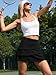 Caracilia Tennis Skirts for Women | High Waisted Athletic Skort, Layered Golf Workout Skirt with Shorts Black Large
