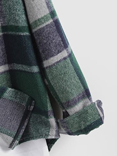 Image of ZAFUL Unisex Plaid Flannel Shirt Jacket Button Down Long Sleeve Pocket Coat Outwear | Mens Fall Clothes Lightweight Long Sleeve Button Down Flap Pocket Jacket Tops for Fall&Winter 2026