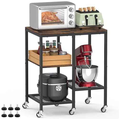 OGEMXU Kitchen Microwave Cart with Wheels