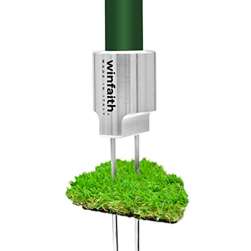 Winfaith Plante-Piquet en Acier Filetage Universel - Made in Italy Haute Qualité - Inoxydable Jardin Gazon Artificiel Accroche - Mesures mm H47 x L36 Cover