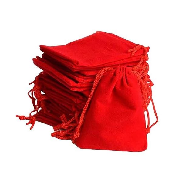 A Pioneer- Velvet Potlis, Bridal Purse Women handbag Shagun Pouch Return Gifts Large Size Velvet 6x 8 (Pack of 40) (Red) - Image 3