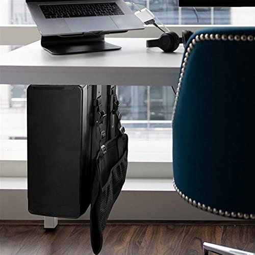 Soporte para CPU torre para gabinete de PC, soporte ajustable para CPU, soporte de torre de escritorio colgante, soporte para CPU negro miniatura 4