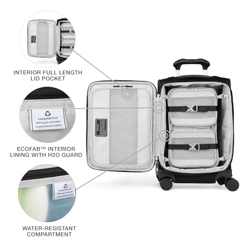 Travelpro VersaPack+ Lightweight Softside Expandable Carry on Luggage, 8 Spinner Suitcase, TSA Lock, Men and Women, Carry On 21-Inch, Black - Thumbnail 7