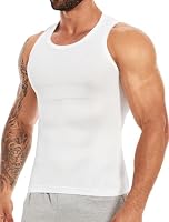 MISS MOLY Shapewear Herren Tank Top Ärmellos Body Shaper Elastische Bauchweg Unterhemd Weiß XXL