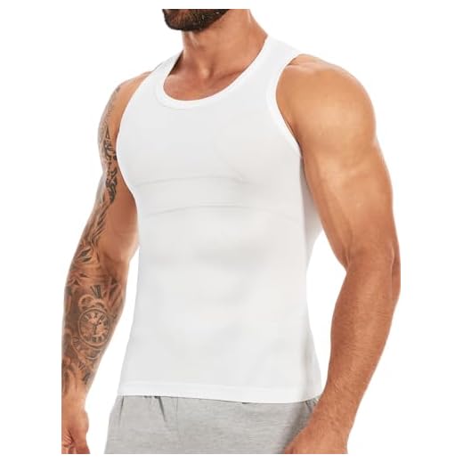 MISS MOLY Herren Kompressionsshirt Ärmellos Body Shaper Elastische Bauchweg Unterhemd Tank Top Figurformend Weste