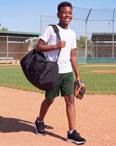 Image of Real Essentials 5 Pack: Boys' Dry Fit Basketball Shorts for Youth Kids Teens - Athletic Running Soccer Sports with Pockets