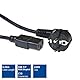 ACT Kaltgerätekabel 0.25m, C13 Kabel, PC Stromkabel, CEE 7/7 auf C13 3 Pin – Schutzkontakt - AK5253 Schwarz