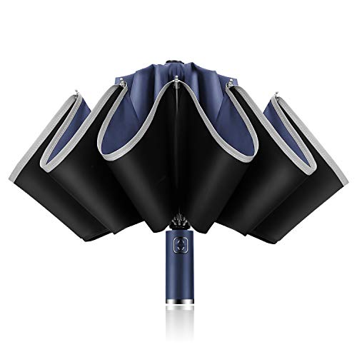MINYUOCOM Paraguas Plegable Grandes Antiviento Proteccion UV Sombrillas para El Sol Resistentes...