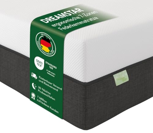 DREAMSTAR Premium 1000er Taschenfederkernmatratze I ergonomische...