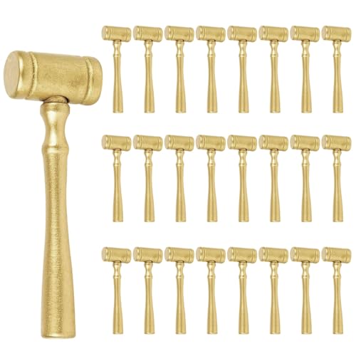 Mazo pequeño de madera dorada accesorio de utilería para cosplay de abogado y decoración 5