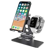 VASIVO 3 in 1 Universal Desktop Aluminum Folding Cellphone Stand Compatible with Watch,iPhone X 6 6s 7 8 Plus, Samsung, Android, Switch, iPad and Tablet