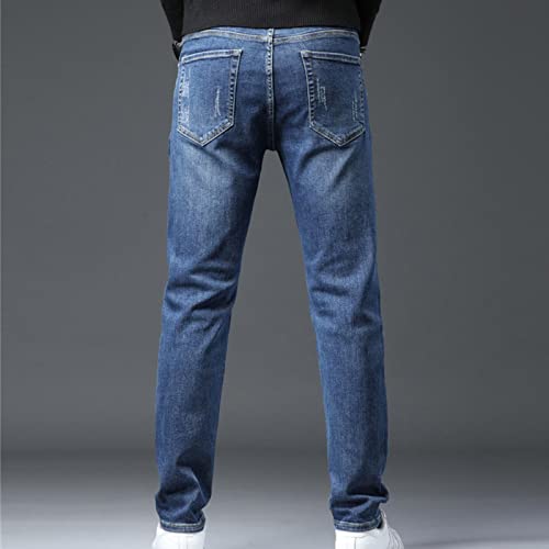Skinny Slim Fit Jeans for Men Classic Retro Comfy Stretch Denim Pants Casual Vintage Washed Tapered Leg Jean2