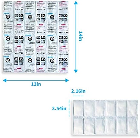 12 Sheets Ice Packs for Shipping Frozen Food Cold Ice Pack for Coolers Cool Bag, Cold Packs for Transport Frozen Fish Meat, 36cm X 34cm, Long Lasting Cold Reusable Ice Packs for Mailing Perishables