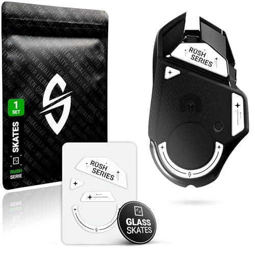 SensoryBoost Rush Glass Glides Set for Logitech G502 Lightspeed - Ultra Fast & Gentle, Polished, Rounded Edges, Enormous Durability - Replacement Mouse Feet, Skates - Gaming Mouse Accessories