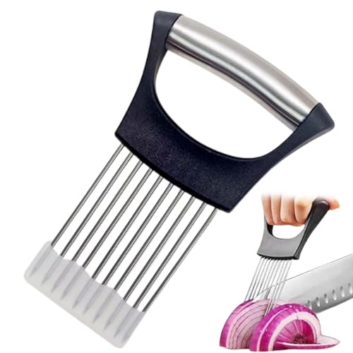 Juguta Forchetta per Cipolle, Affetta Cipolle, Coltello per Cipolle, Utensili da Cucina in Acciaio Inox, Adatto per Tagliare Carne, Verdura, Frutta, Ecc