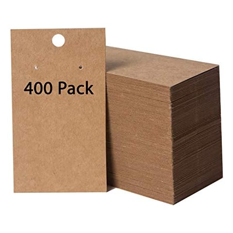 400 Pack Earring Cards - Earring Display Cards - Custom Earring Cards for Earring Display - Hanging Earrings - Bulk Earring Cards - 2 x 3.5 Inches - Brown (Pack of 400) Cover