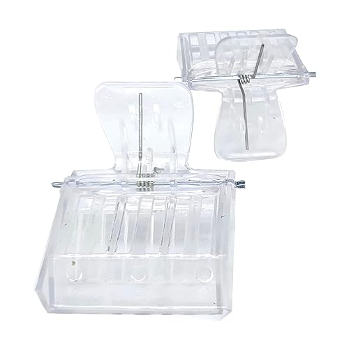 NIIIYTYB Bee Clip 2 Pcs Plastic Bee Queen Clips Transparent Plastic Cage Clips Bee Catchers Trap Box Essential Beekeepers Mark Tool for Rearing Safely Capture Store and Marking Queen Cage