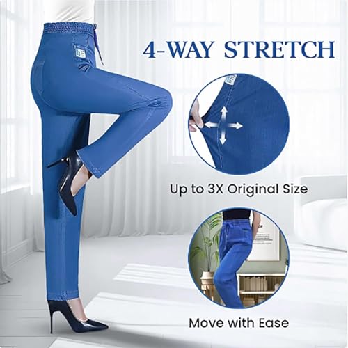 Janemore Jeans, Comfijeans - High Waist Ultra-Stretch Mom Jeans Janemore Comfy Jeans for Women Casual Denim Pants4