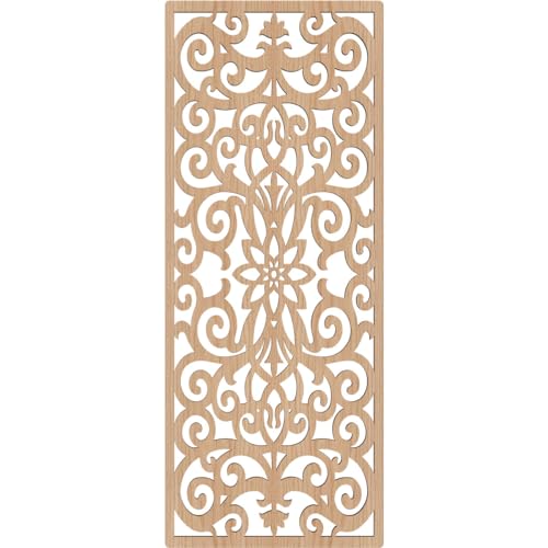 Image of Buel Decorative Pierced Fretwork Wood Wall Panels, 9 3 /8 inchW x 24 3 /8 inchH x 1 /4 inchT, Hickory