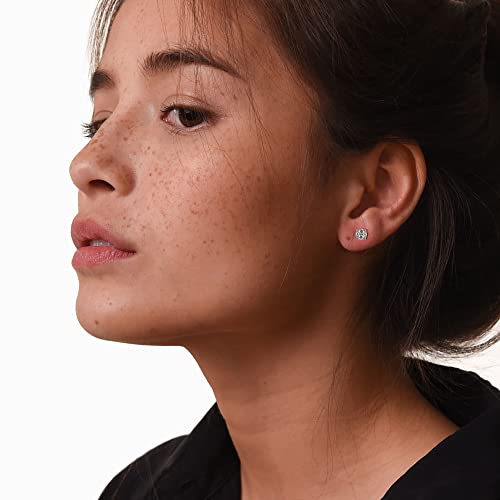 Gemqueen Moissanite Stud Earrings 1/2Ct Brilliant Round Cut D Color Vvs1 Clarity Lab Created Diamond Earrings 925 Sterling Silver Moissanite Stud Earrings With Silicone Back For Women Men #TOP4