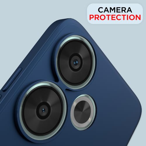 Image of Outlouders Back Cover for Poco F6 5G | Camera Protection | Durable Soft Matte Silicone Bumper Case (Blue)