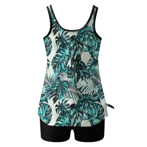 Tankini Ventre Plat Bleu Ciel XXL avec Short Taille Haute Gainant - 3