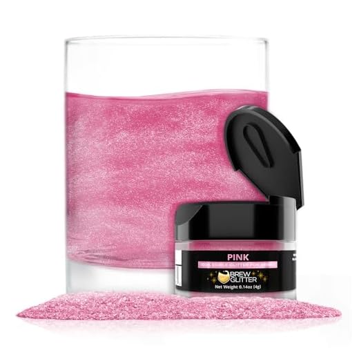 Pink BREW GLITTER Edible Glitter For Wine, Cocktails, Champagne, Drinks & Beverages | 4 Grams | KOSHER Certified | 100% Edible & Food Grade | Kosher Certified | Vegan, Gluten, Nut Free