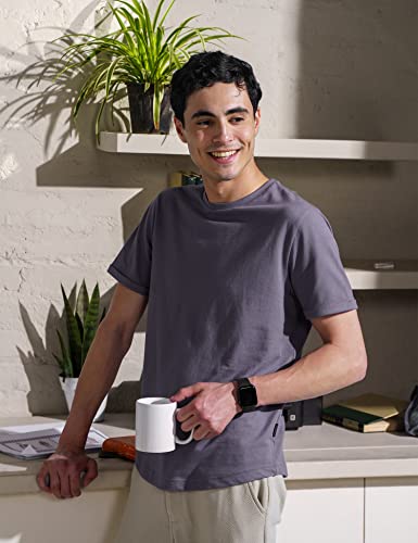Image of DAMENSCH Statement Pique Textured Tshirt for Man, Thermoregulating, Tonal Rib T Shirt for Men Stylish, Sustainable Recycled Fabric Men T-Shirts