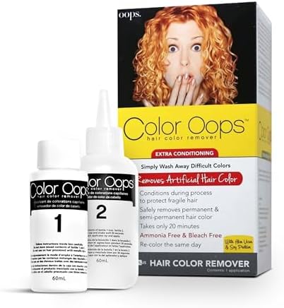 Color Oops Extra Conditioning Hair Color Remover, 1 Application, Hair Dye Remover Processes in 20 Minutes, Safely Removes Permanent & Semi-Permanent Dye, Ammonia & Bleach Free