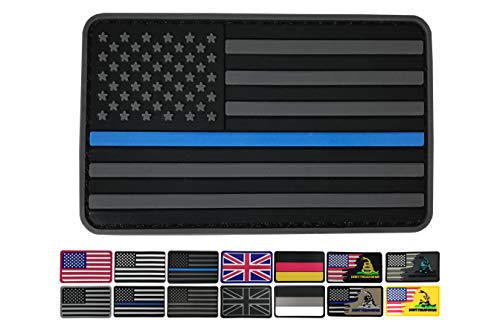 JBCD American Thin Blue Line Flag Patch USA US Police Flags Patches PVC Tactical Patch Pride Flag Patch for Clothes Hat Patch Team Military Patches