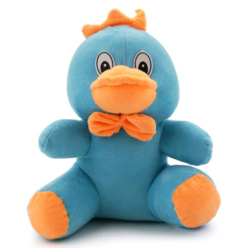 Image of Blue Plush Soft Toy for Kids, Girls & Boys | Cute Stuffed Animal with Bow | Huggable Cuddly Plush for Birthday, Baby Shower, Nursery Decor & Gift