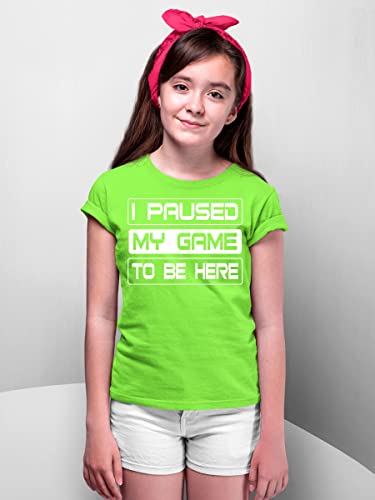 I Paused My Game to Be Here Youth T-Shirt | Funny Birthday Gamer Streamer Introvert Sarcastic Video Games3