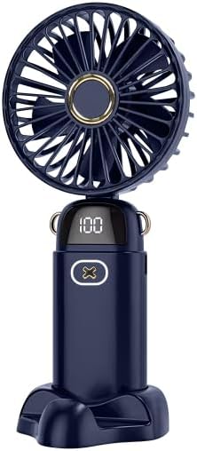 EcoNour Ventilador de mano portátil Mini ventilador recargable USB con 5 velocidades Pantalla LED y diseño plegable Mini ventilador funciona con
