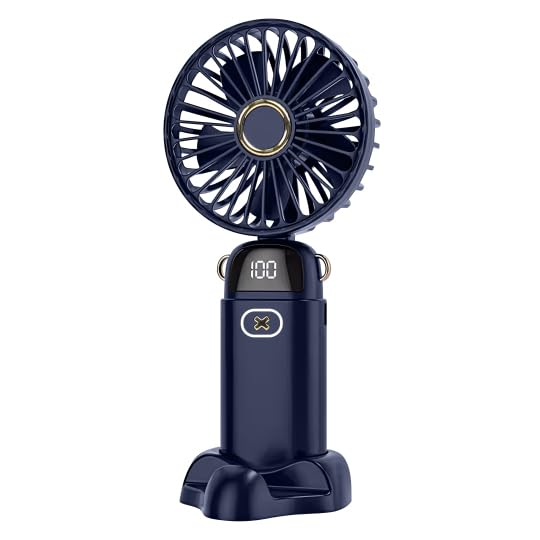 Image of EcoNour Portable Handheld Fan | USB Rechargeable Mini Fan with 5 Speeds | LED Display and Foldable Design | Battery Operated Mini Fan for Home, Office, Bedroom, and Travel