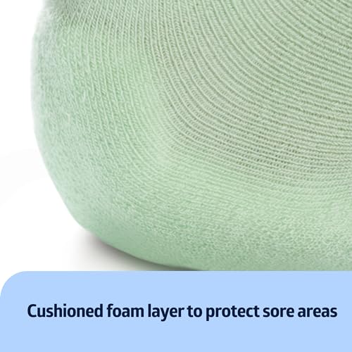 Medline Knit Heel and Elbow Protection, For Pressure and Friction Sores, Lightweight Knit Elastic, Medical Foot Care Heel Protector, Elbow Pad, Machine Washable, Green, One Pair, One Size Fits Most