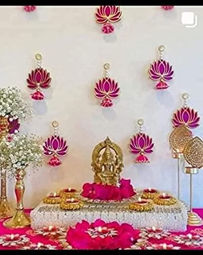 Divyakosh Handmade Wall Decor Lotus with jhumki Style Hanging for Home...