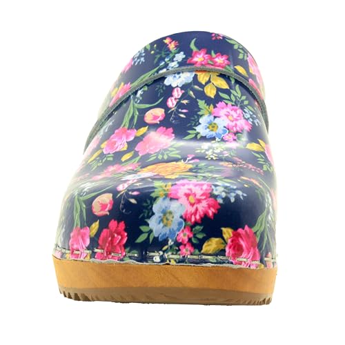 Image of Bjork Maja Wood Open Back Leather Clogs